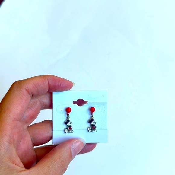 Vintage Disney Mickey Mouse Dangle Earrings with Red Accents - Picture 2 of 5